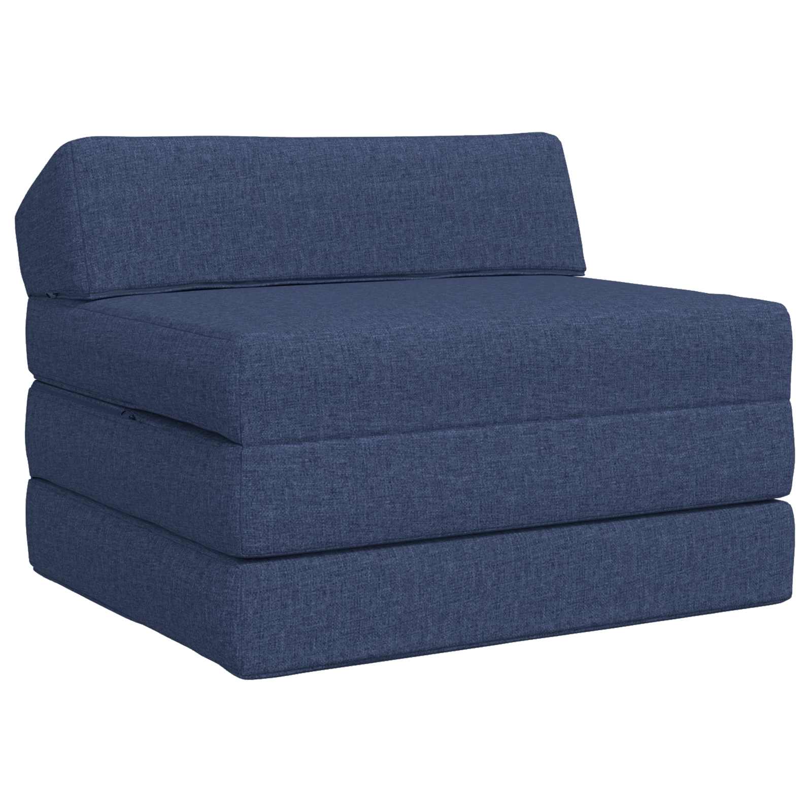 Skládací pohovka postel Modrá 200 x 70 x 10 cm Textil - obrázek 2