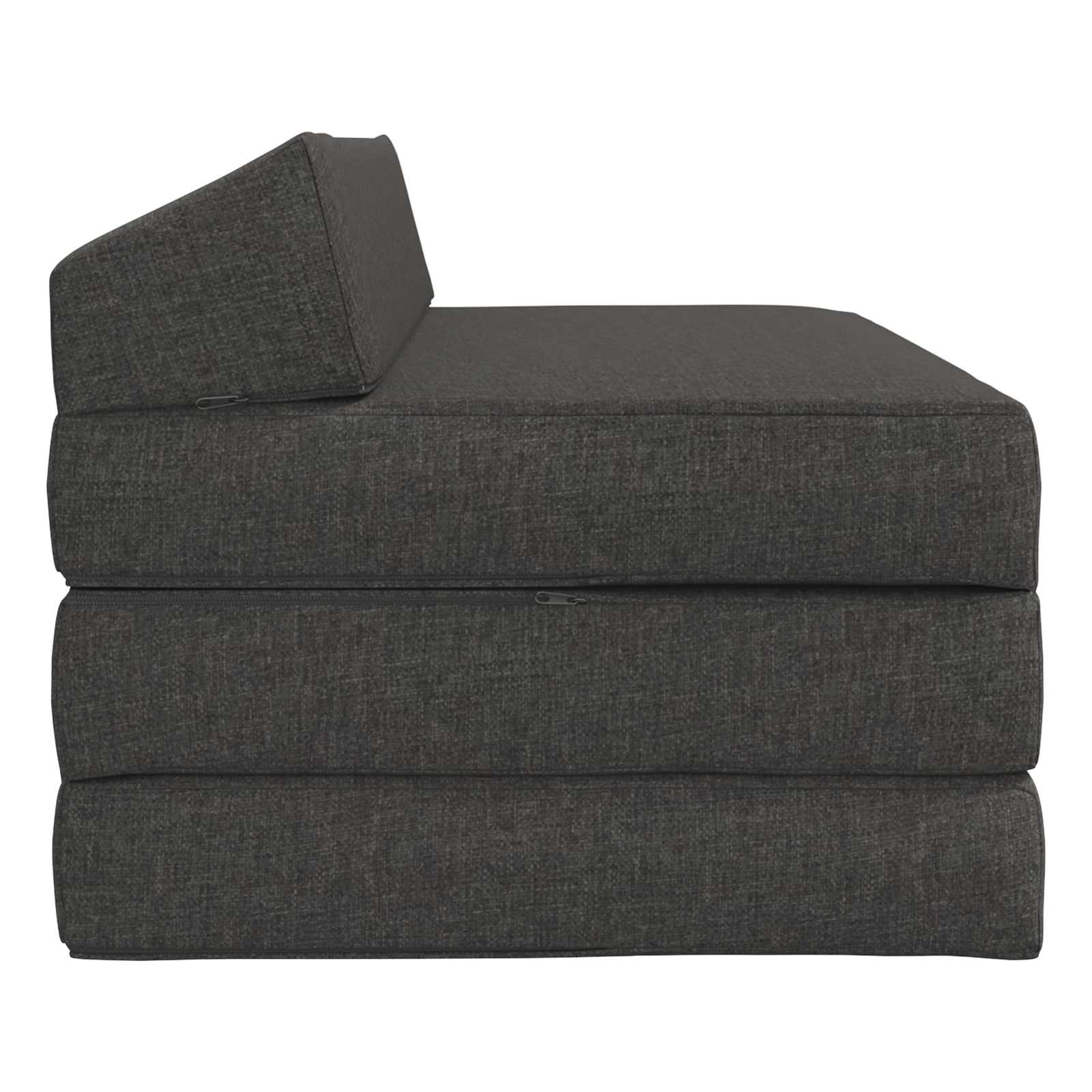 Skládací pohovka postel Tmavě šedá 120 x 60 x 49 cm Textil - obrázek 4