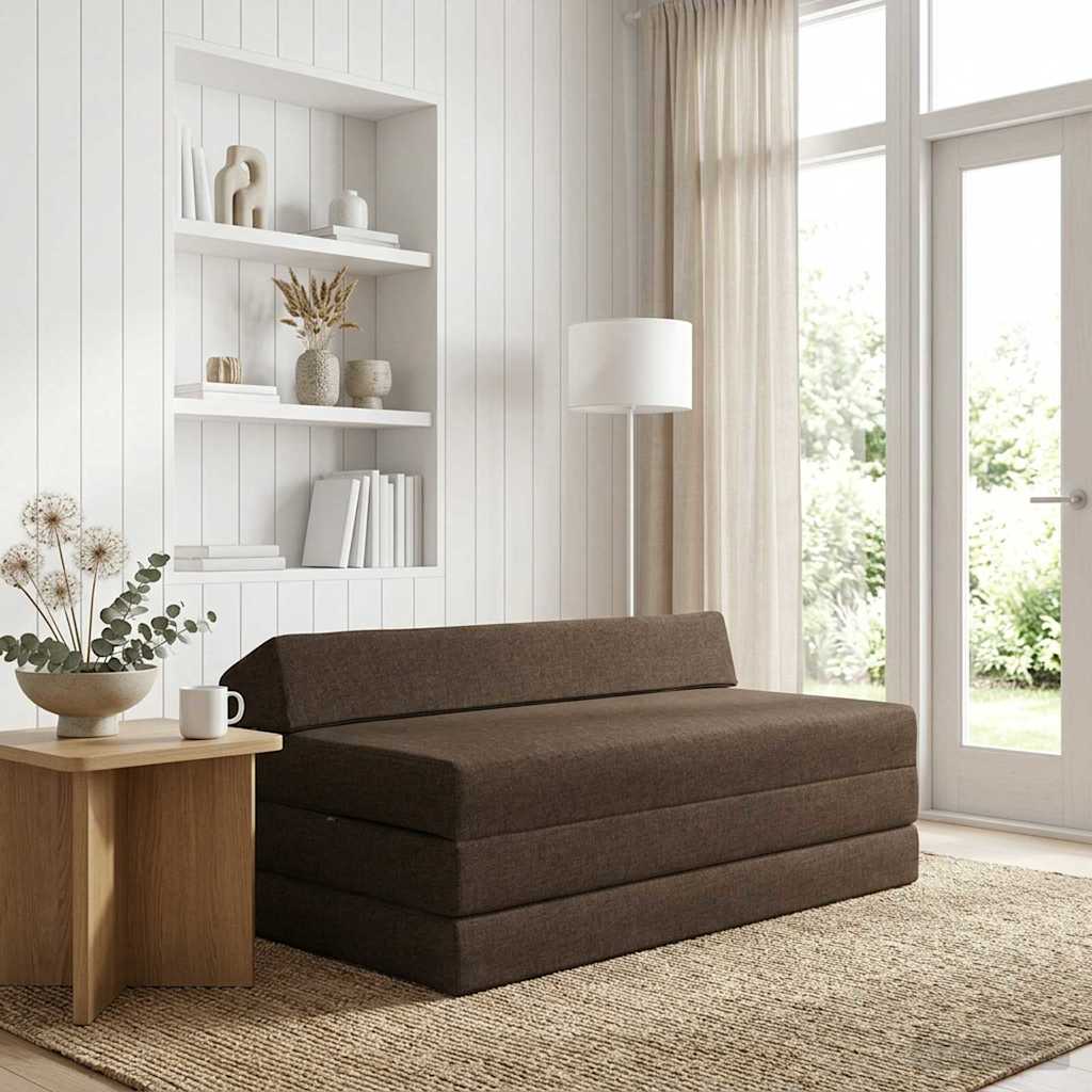 Skládací pohovka postel Taupe 120 x 60 x 49 cm Textil