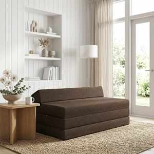 Zložljiv kavč postelja Taupe 120 x 60 x 49 cm Blago