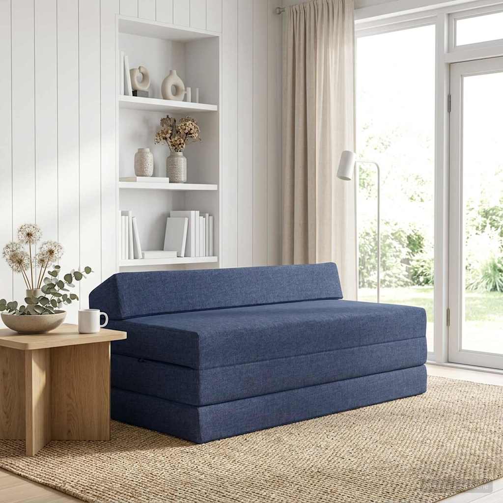 Skládací pohovka postel Modrá 120 x 60 x 49 cm Textil