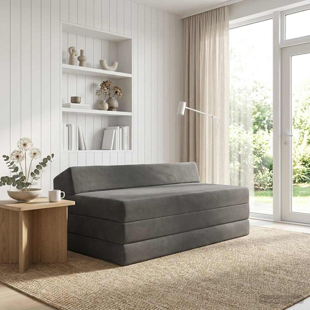 Skládací pohovka postel Tmavě šedá 120 x 60 x 49 cm Textil