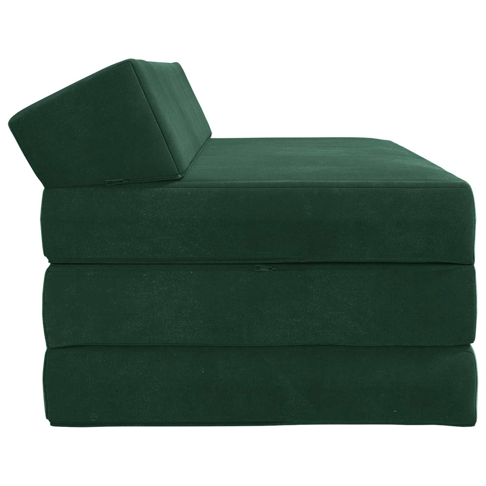 Skládací pohovka postel Tmavě zelená 120 x 60 x 49 cm Textil - obrázek 4