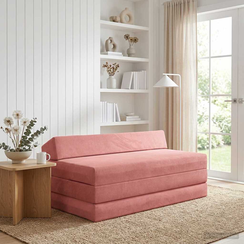 Skládací pohovka postel Růžová 120 x 60 x 49 cm Textil