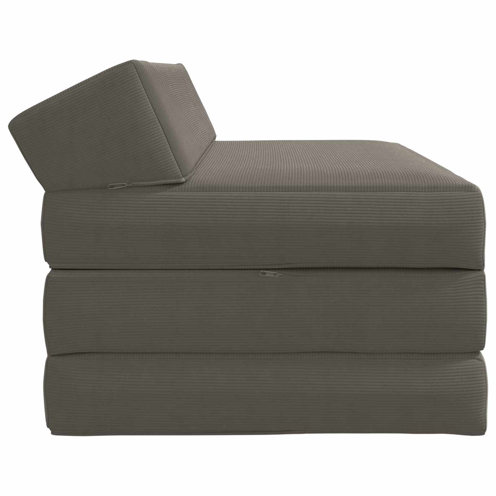 Skládací pohovka postel Světle šedá 120 x 60 x 49 cm Textil - obrázek 4