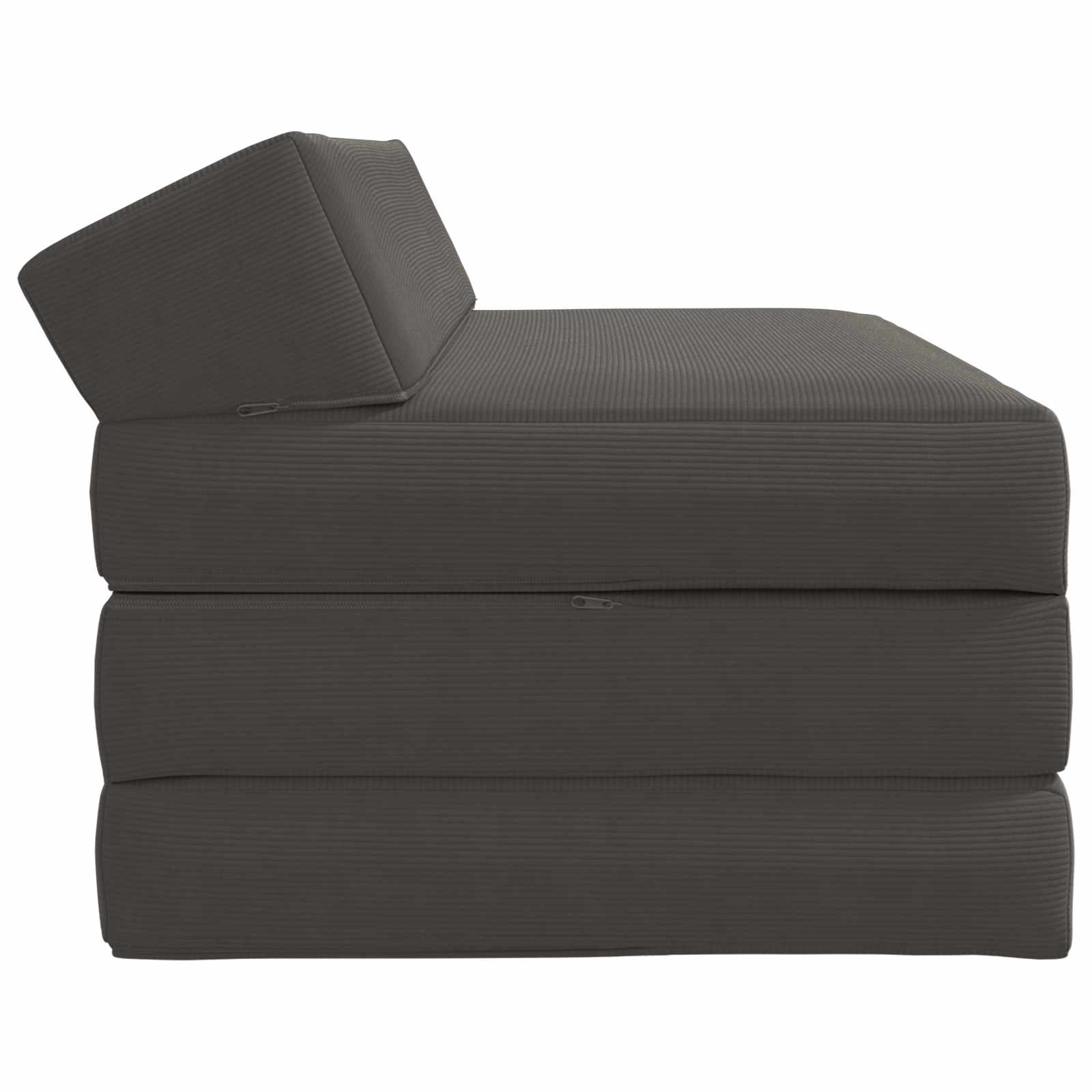 Skládací pohovka postel Tmavě šedá 120 x 60 x 49 cm Textil - obrázek 4