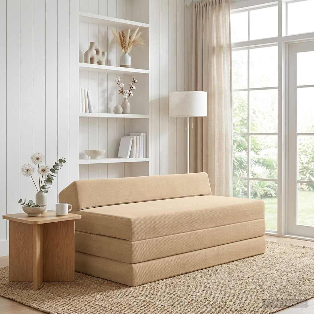Skládací pohovka postel Zelenošedá 120 x 60 x 49 cm Textil