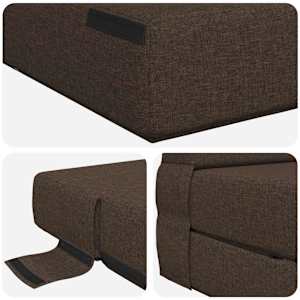 Skládací pohovka postel Taupe 70 x 72 x 60 cm Textil - obrázek 6