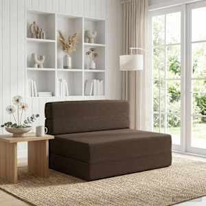 Skládací pohovka postel Taupe 70 x 72 x 60 cm Textil - obrázek 1