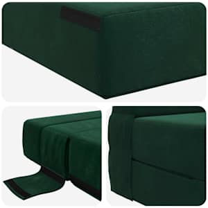 Skládací pohovka postel Tmavě zelená 70 x 72 x 60 cm Textil - obrázek 6