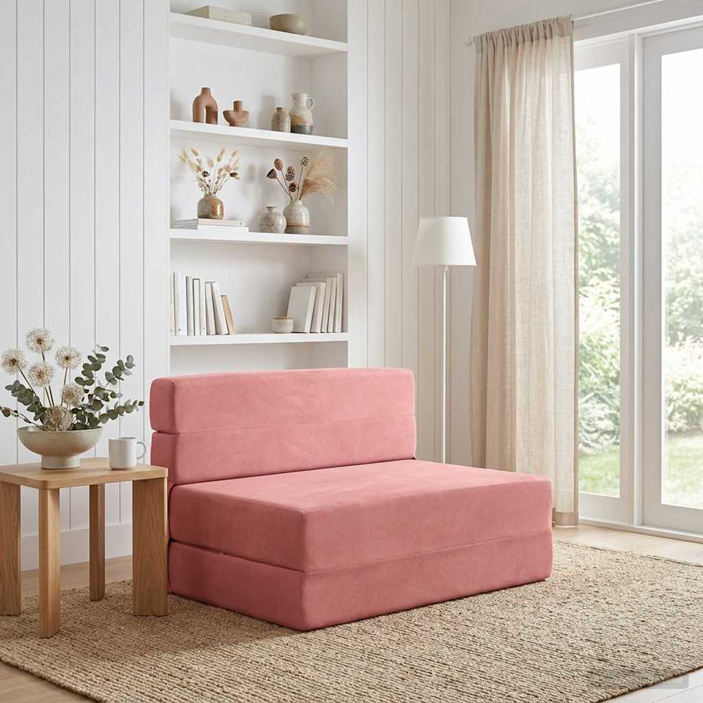 Skládací pohovka postel Růžová 70 x 72 x 60 cm Textil