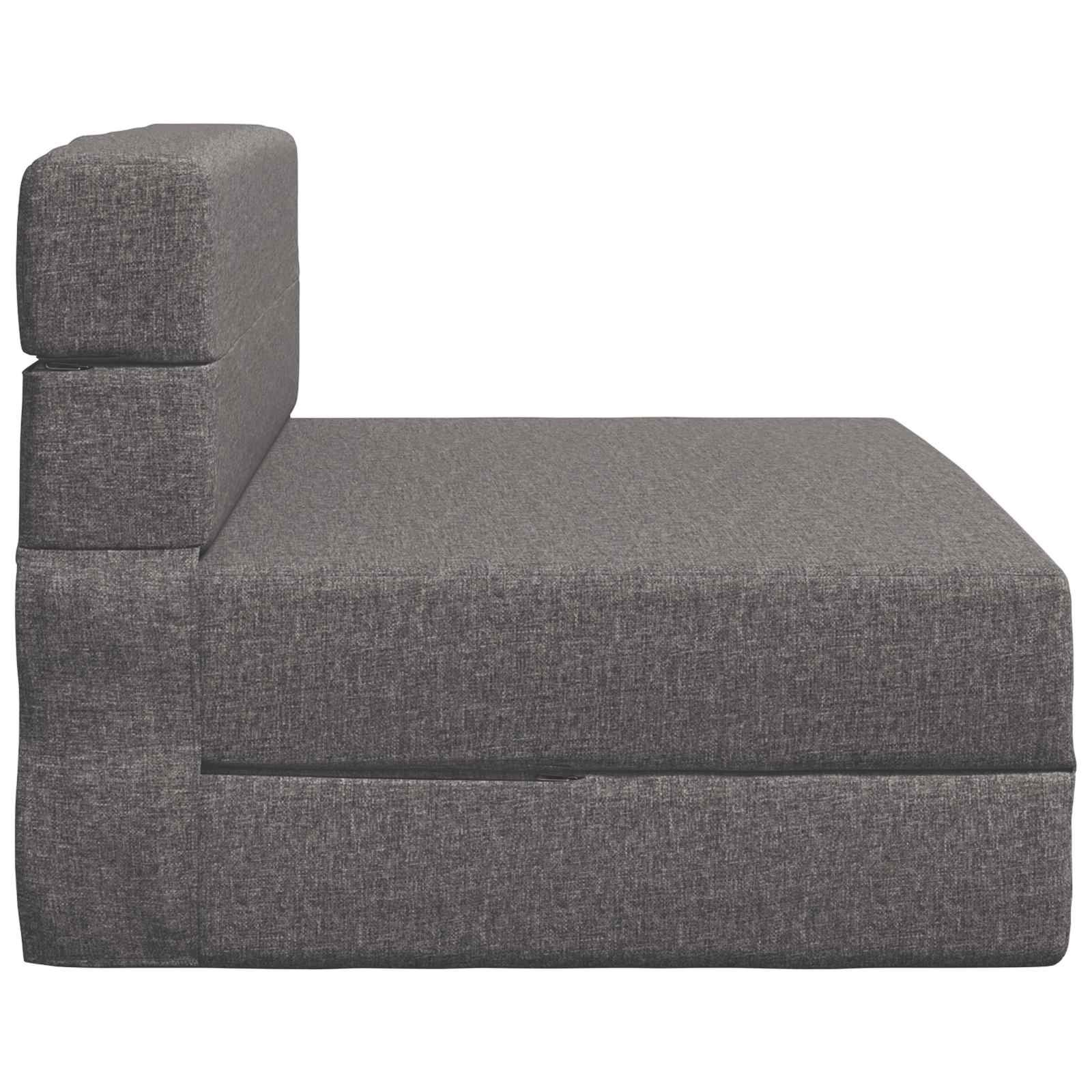 Zložljiva sedežna postelja Svetlo siva 190 x 70 x 15 cm blago - slika 3