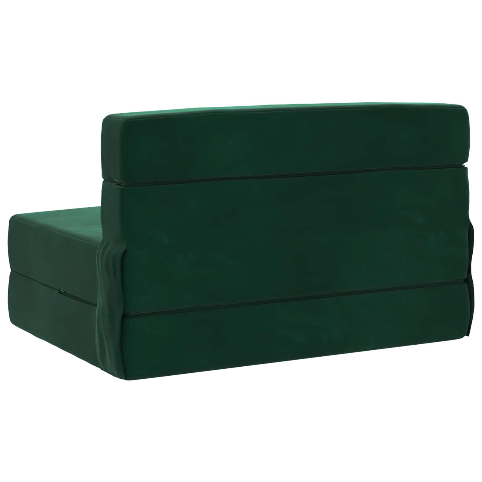 Zložljiva sedežna postelja Temno zelena 190 x 70 x 15 cm Žamet - slika 4
