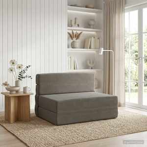 Skládací pohovka postel Světle šedá 70 x 80 x 60 cm Textil - obrázek 1
