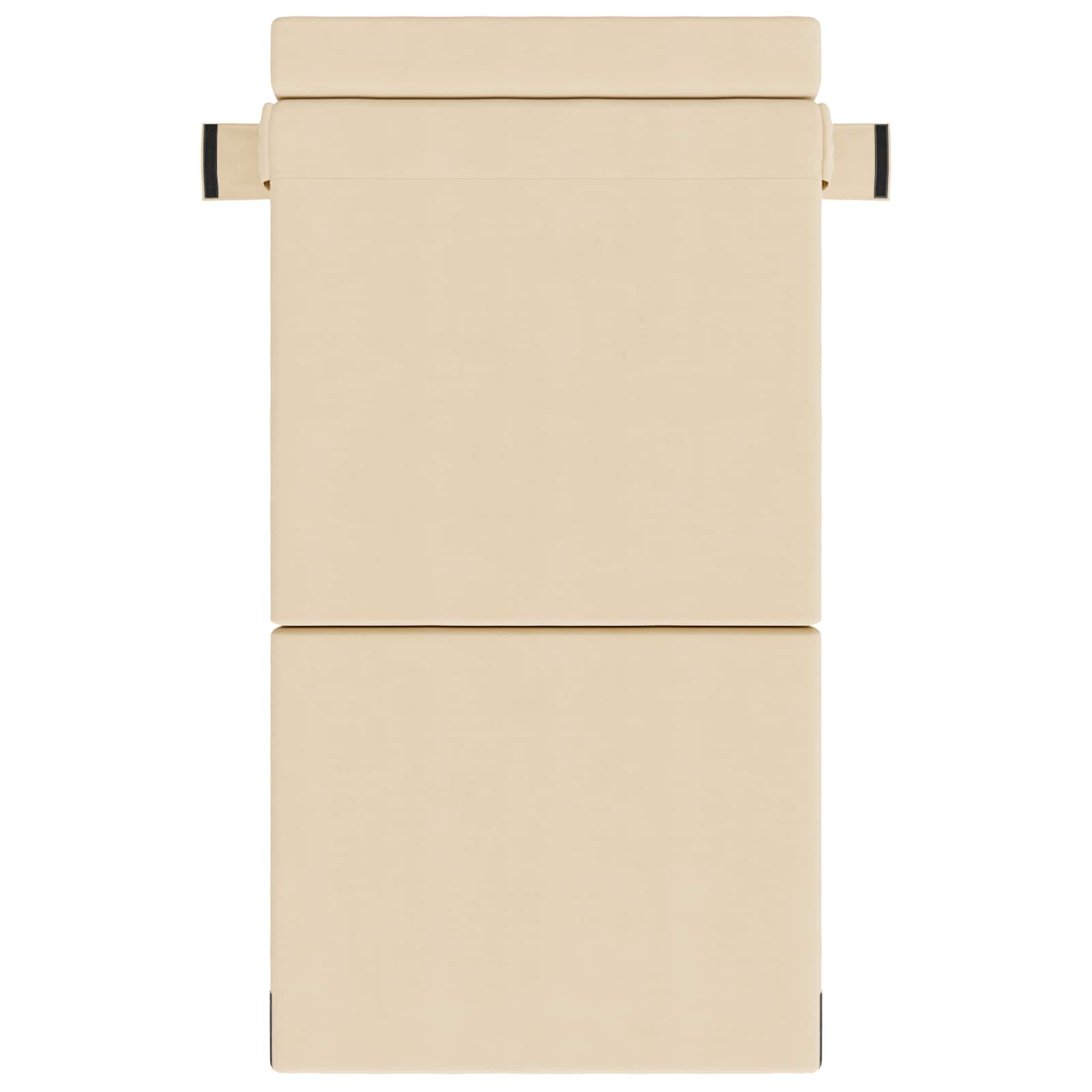 Zložljiva sedežna postelja krema 190 x 70 x 15 cm - slika 2