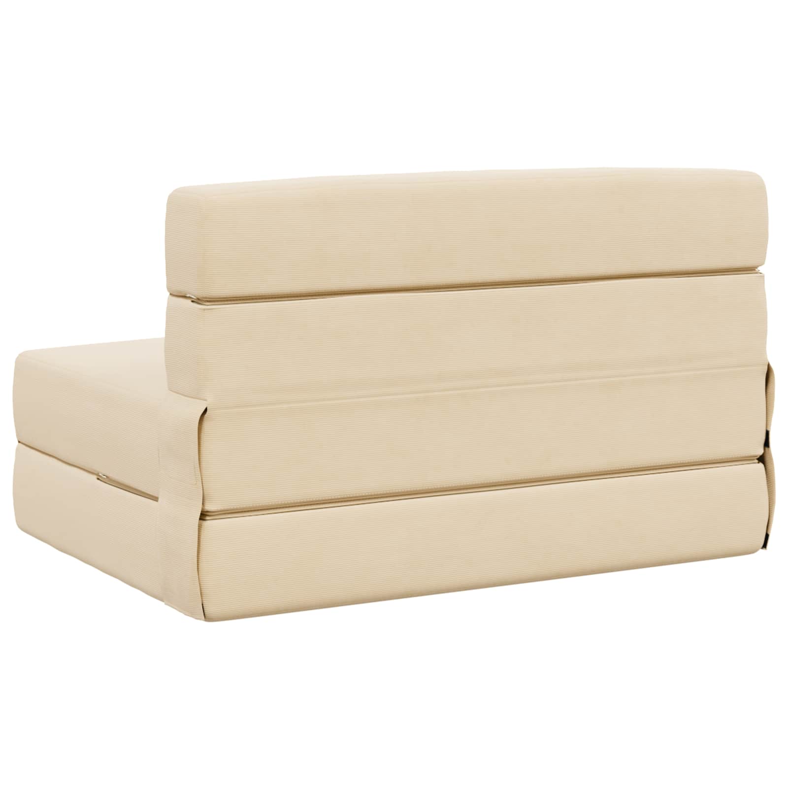 Zložljiva sedežna postelja krema 190 x 70 x 15 cm - slika 4