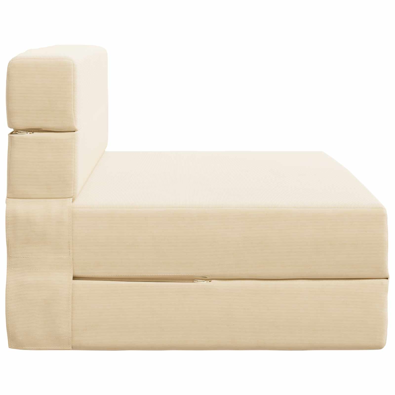 Zložljiva sedežna postelja krema 190 x 70 x 15 cm - slika 3