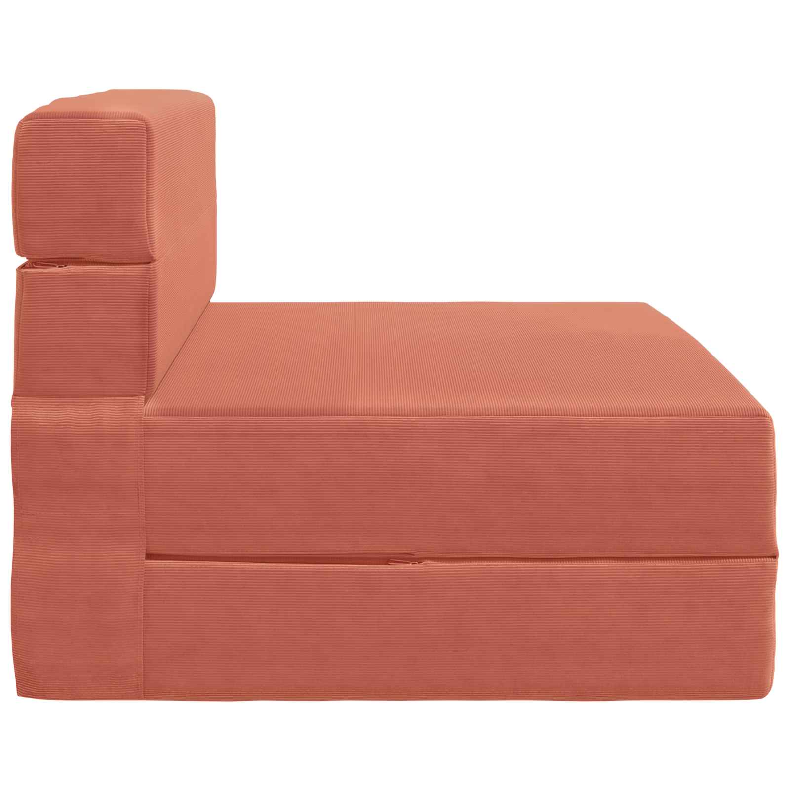 Zložljiva sedežna postelja Rdeče oranžna 190 x 70 x 15 cm - slika 3