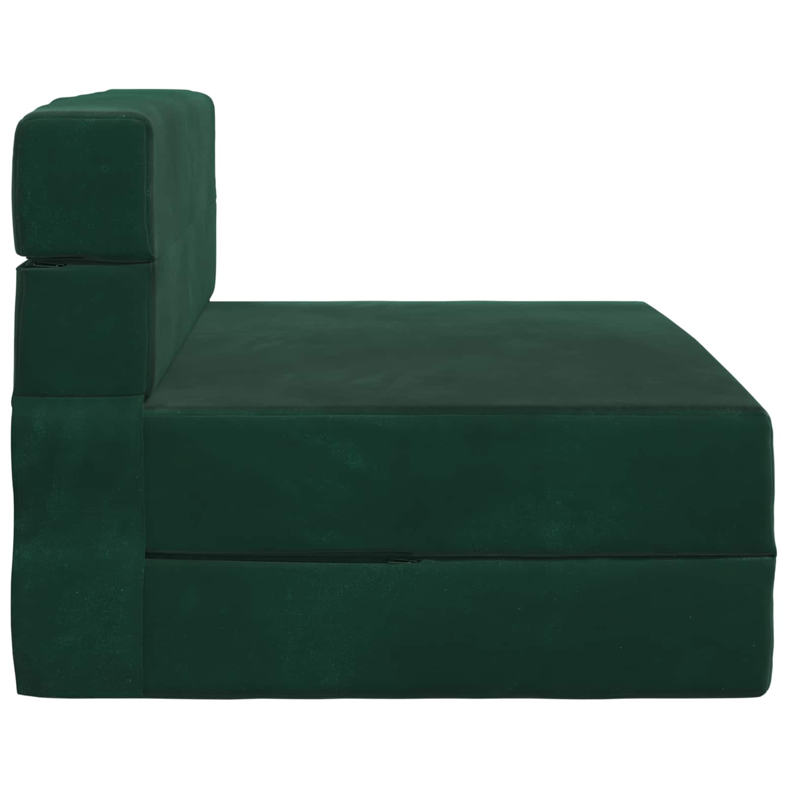 Zložljiva sedežna postelja Temno zelena 190 x 100 x 15 cm Žamet - slika 3