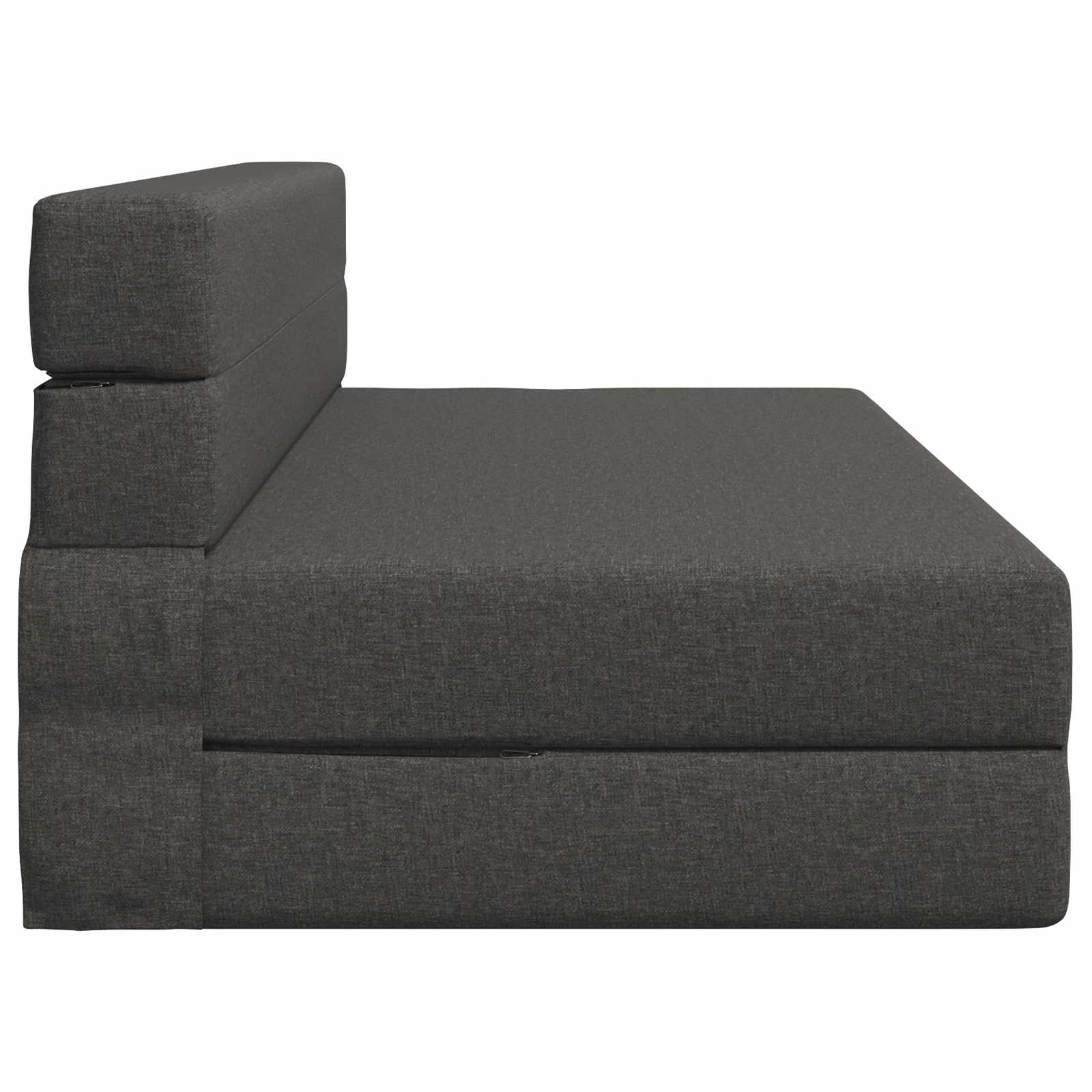 Zložljiva sedežna postelja Temno siva 203 x 152 x 15 cm blago - slika 3
