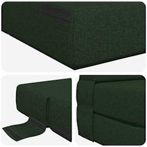 Skládací pohovka postel Tmavě zelená 152 x 86,5 x 60 cm Textil - obrázek 6