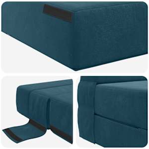 Skládací pohovka postel Modrá 152 x 86,5 x 60 cm Textil - obrázek 6