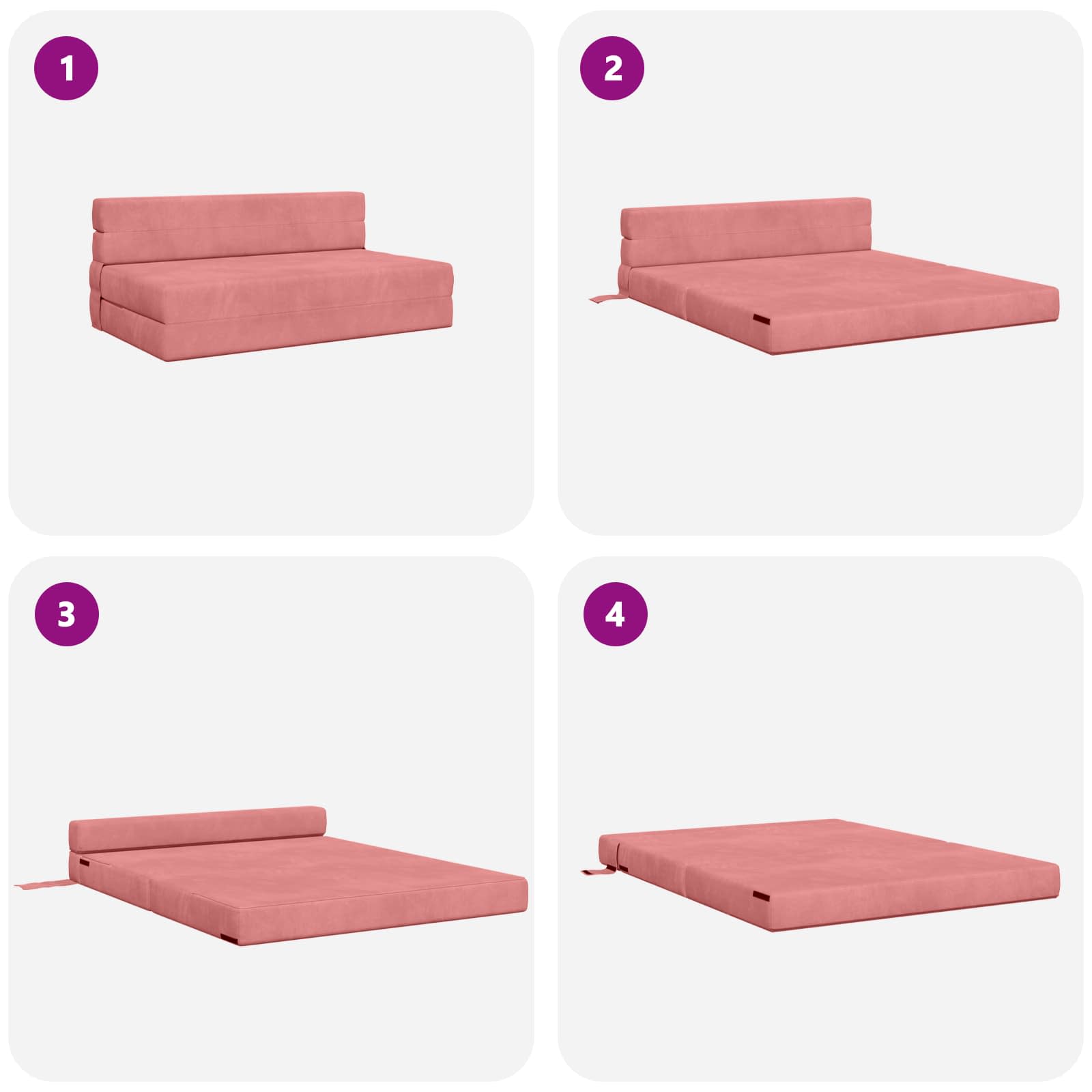 Zložljiva sedežna postelja Roza 203 x 152 x 15 cm Žamet - slika 6