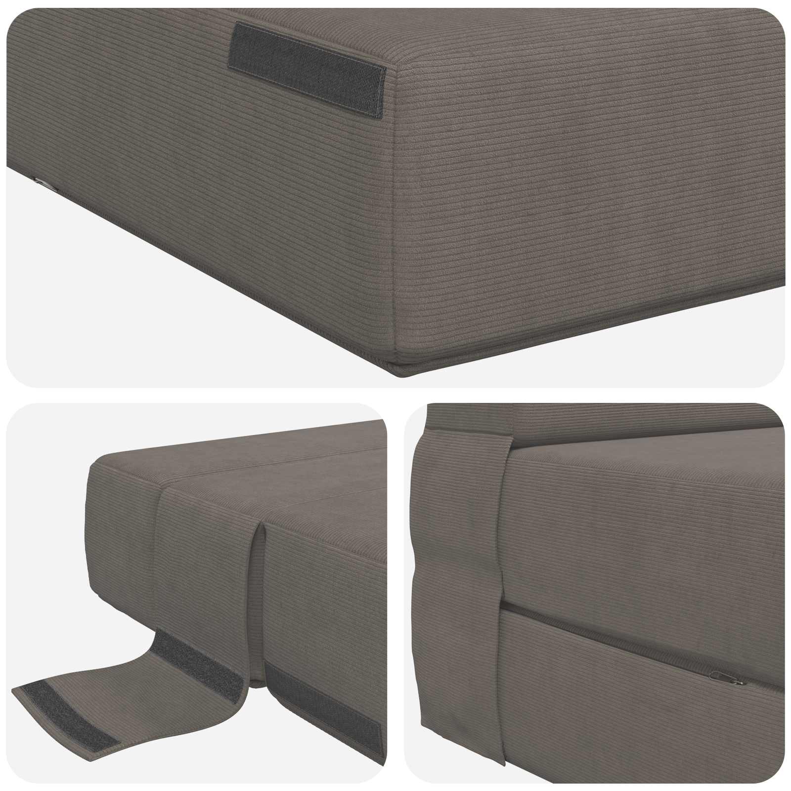 Zložljiva sedežna postelja Svetlo siva 203 x 152 x 15 cm - slika 5