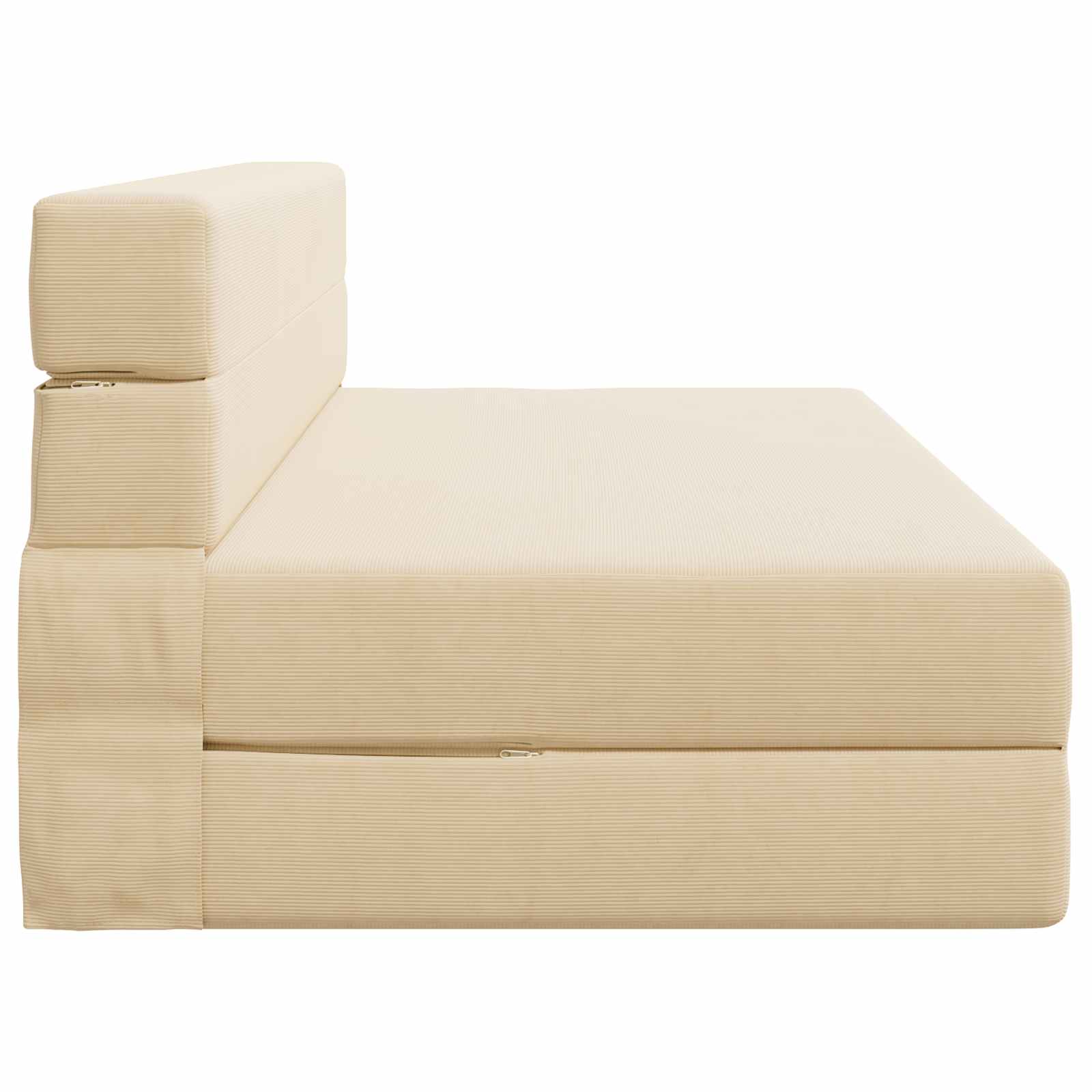 Zložljiva sedežna postelja krema 203 x 152 x 15 cm - slika 3