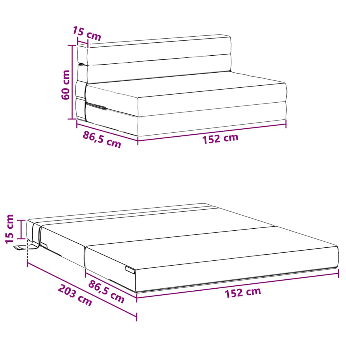Samlebar Sofa Seng Stof - Billede 10