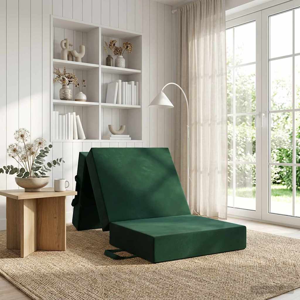 Skládací pohovka postel 75 x 67 x 45 cm Tmavě zelená