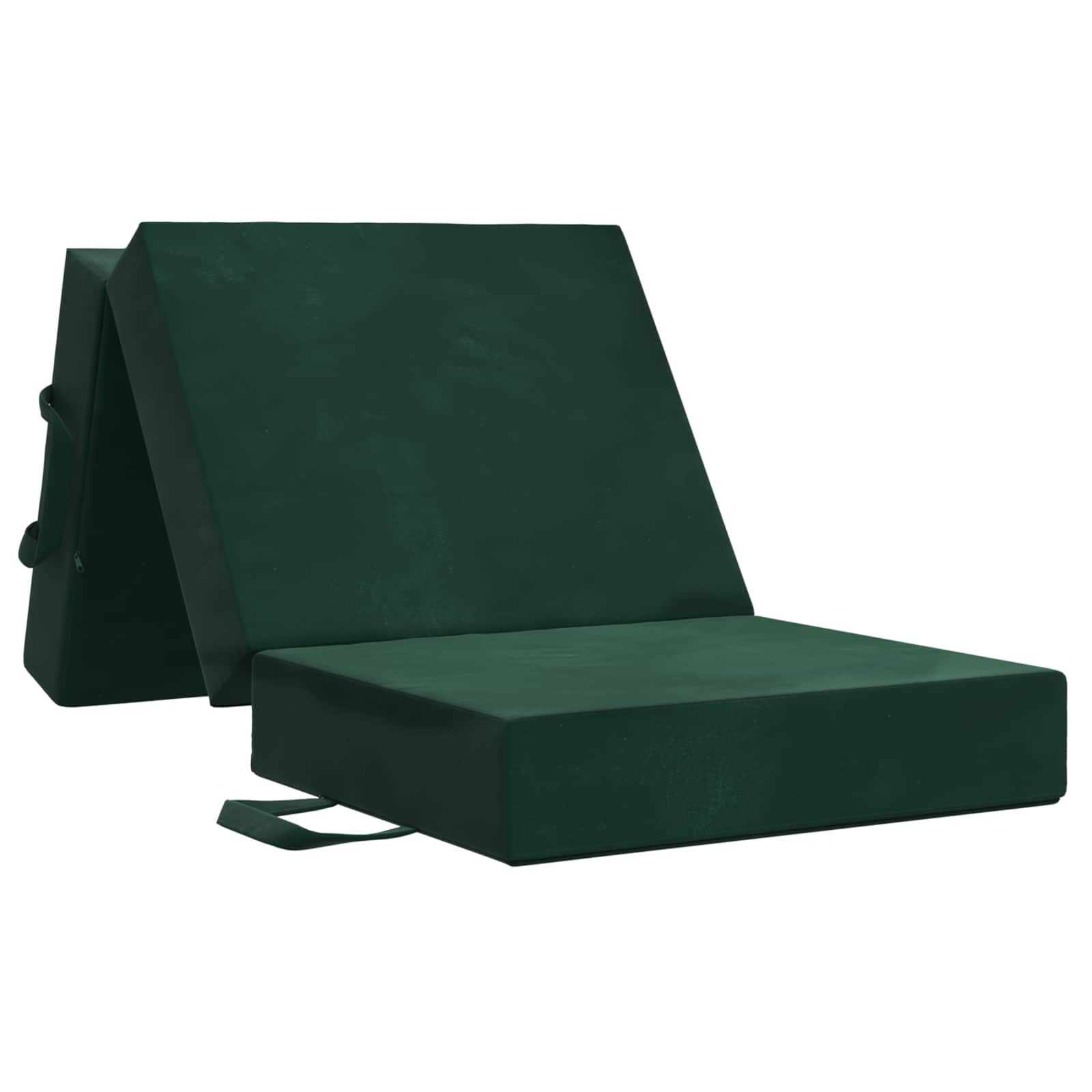vidaXL Canapea Pat Pliabilă 75 x 67 x 45 cm Verde închis