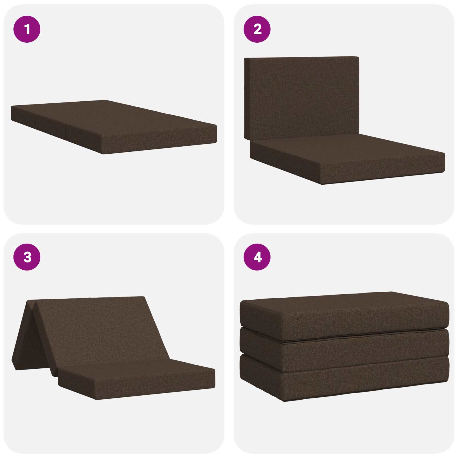 Skládací pohovka postel 100 x 67 x 45 cm Taupe - obrázek 8