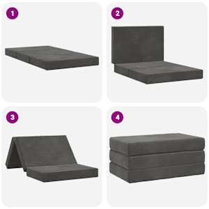 Skládací pohovka postel 100 x 67 x 45 cm Tmavě šedá - obrázek 8