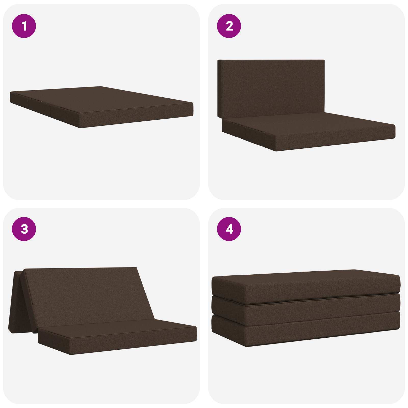 Skládací pohovka postel 120 x 67 x 45 cm Taupe - obrázek 8
