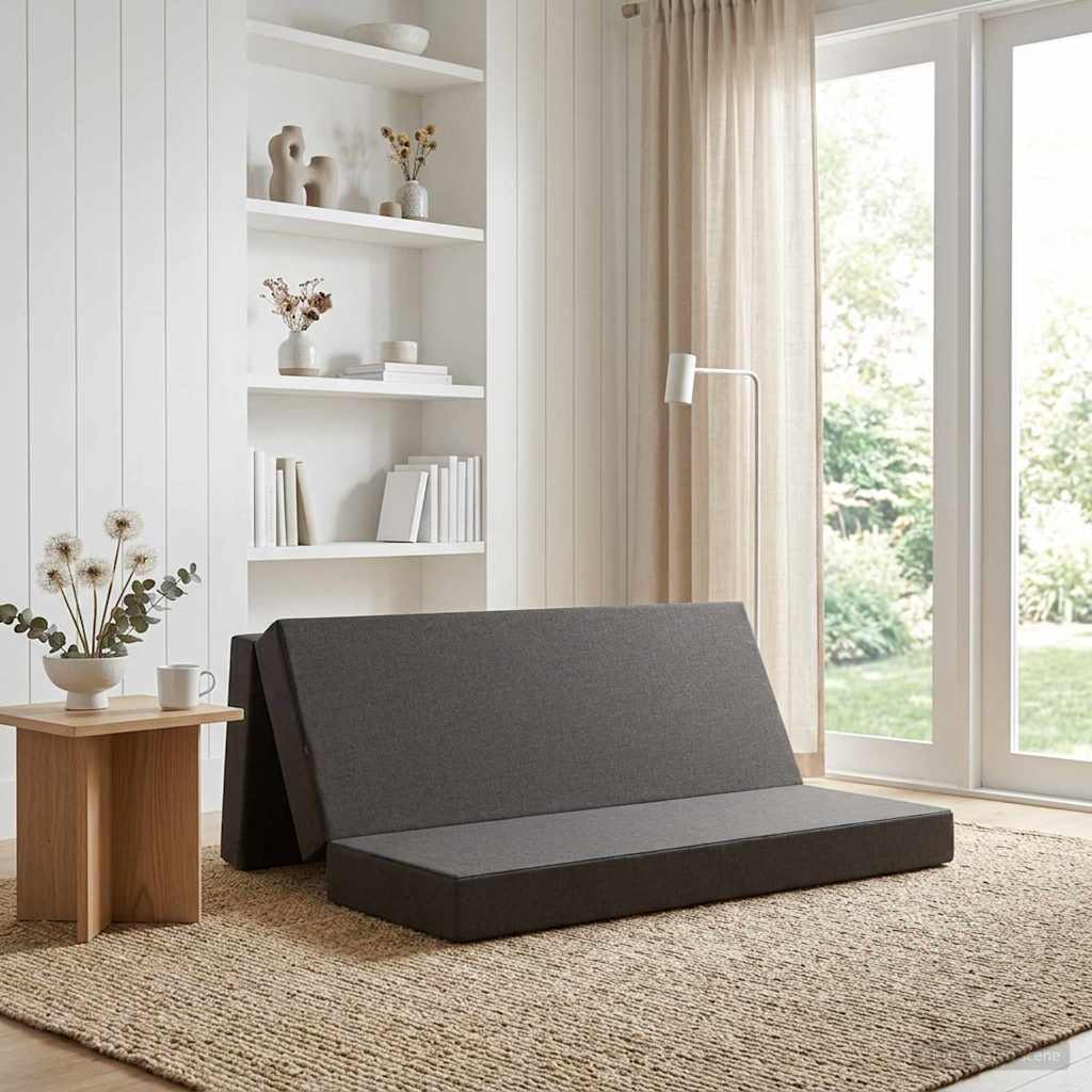 Skládací pohovka postel 200 x 67 x 45 cm Tmavě šedá
