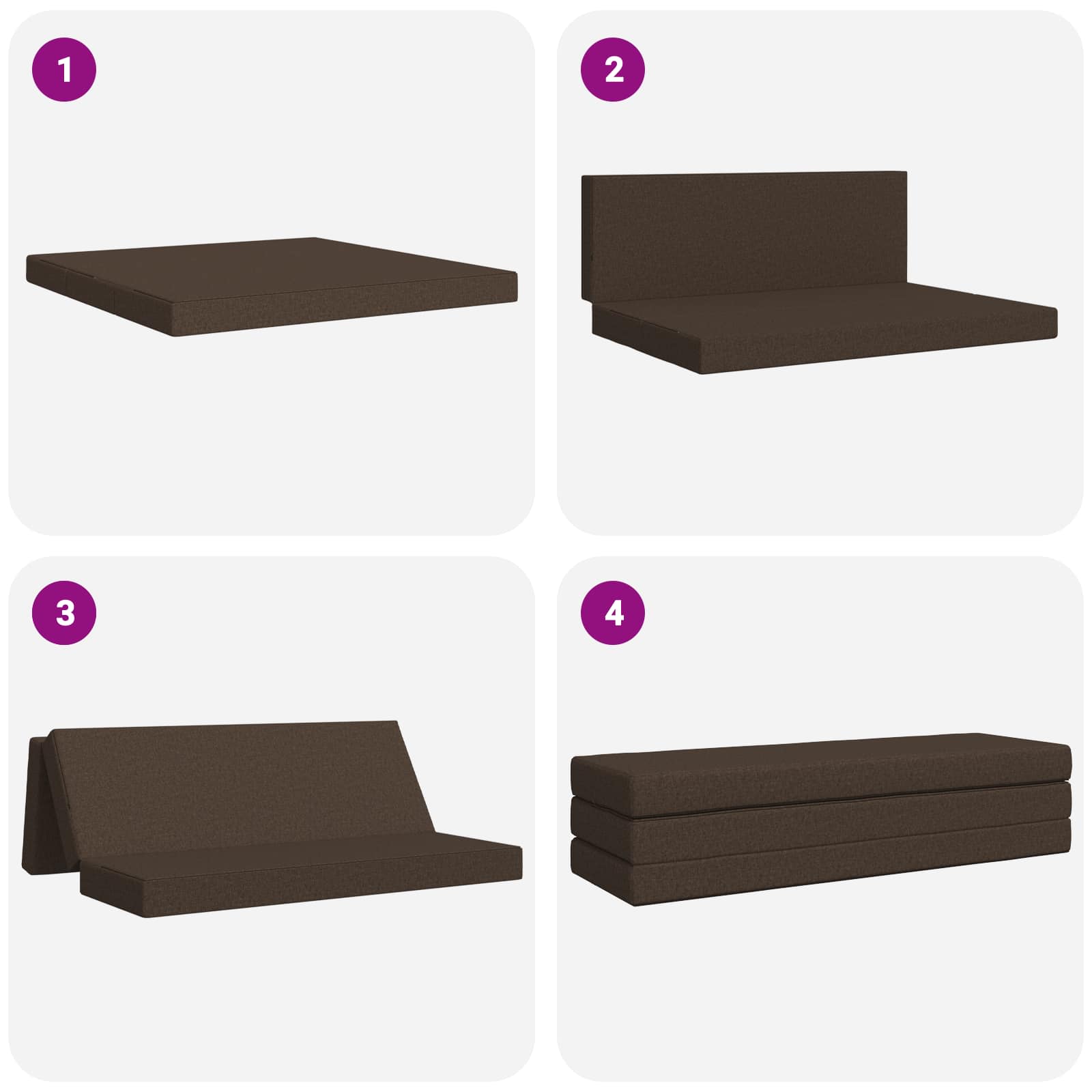 Skládací pohovka postel 200 x 67 x 45 cm Taupe - obrázek 8