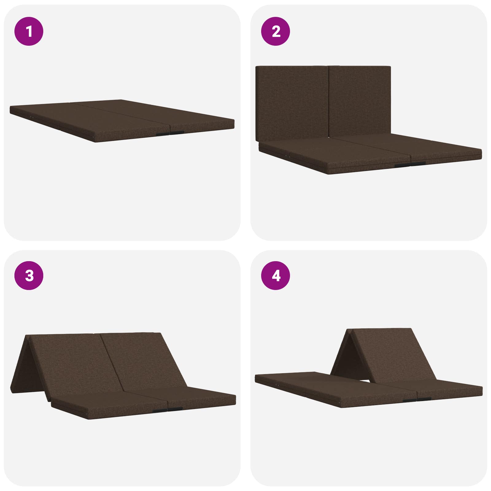 Skládací pohovka postel 140 x 67 x 45 cm Taupe - obrázek 9
