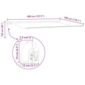 Retraktilna tenda Oranžna in Rjava 400 × 300 cm - slika 12