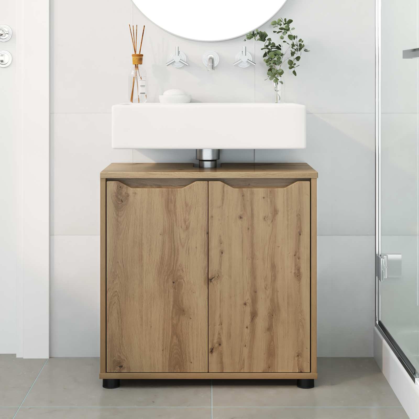vidaXL Badezimmerwaschbecken-Schrank Artisan-Eiche 60 x 30 x 60 cm – Bild 4