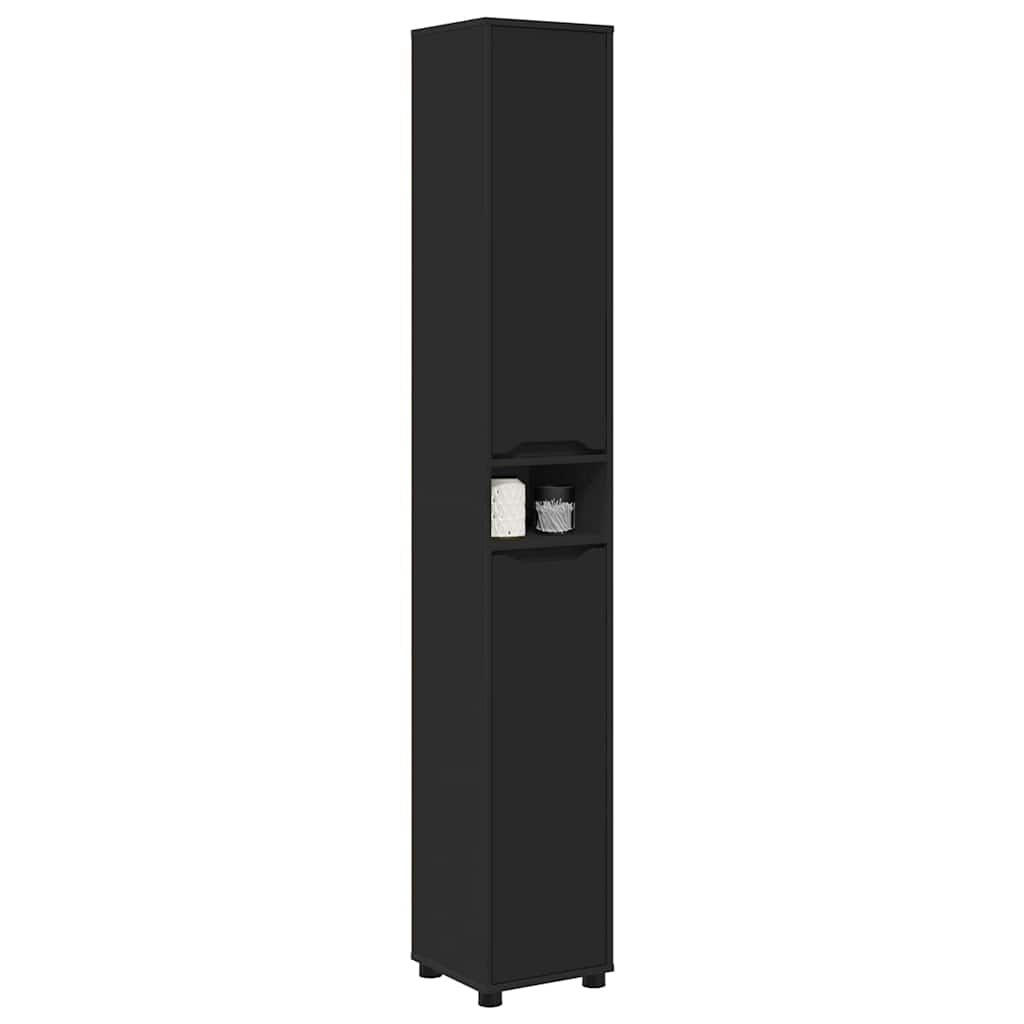 Thumbnail - vidaXL Badezimmerschrank Schwarz 30,5 x 30 x 195 cm Holzwerkstoff