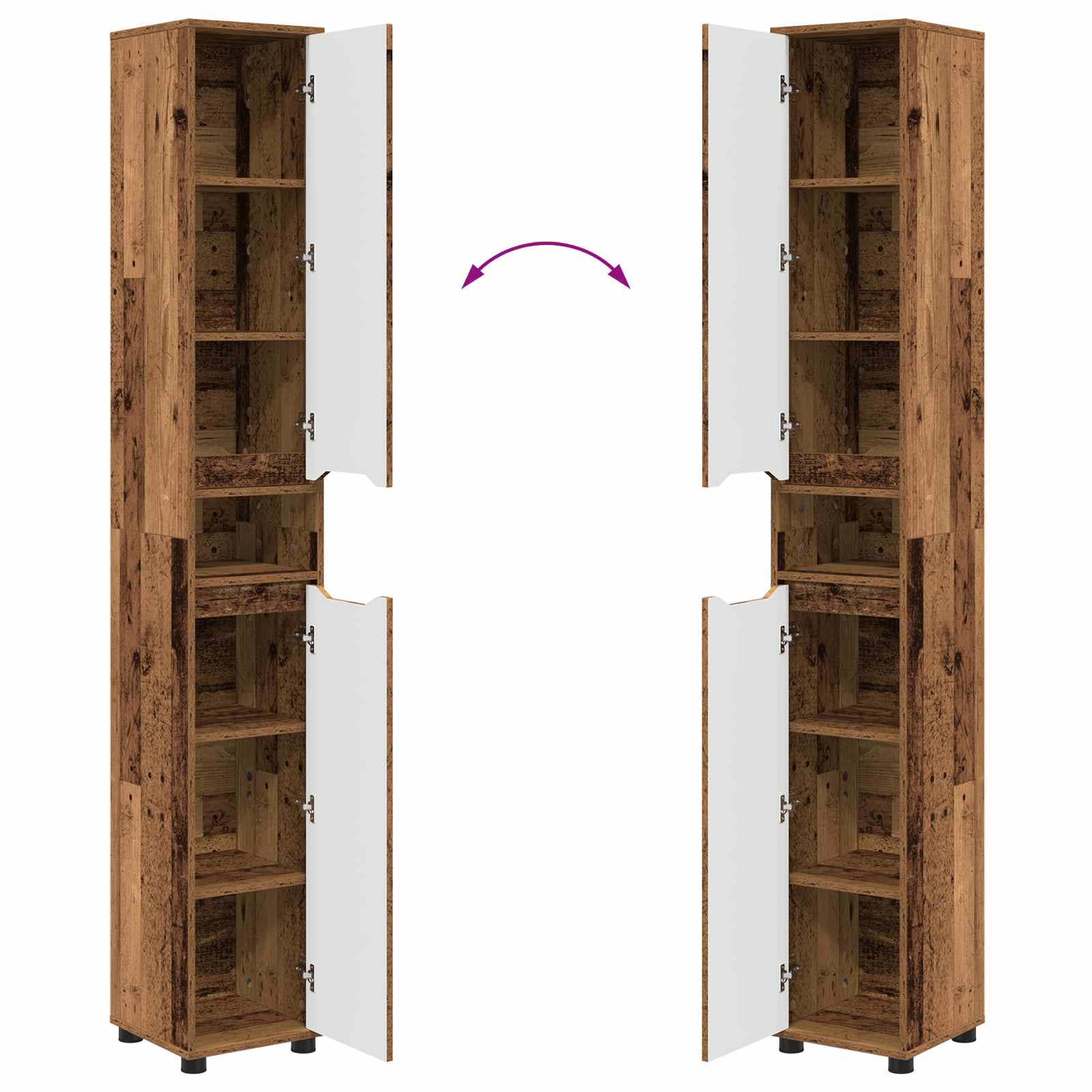 vidaXL Badezimmerschrank Altholz 30,5 x 30 x 195 cm Holzwerkstoff – Bild 11