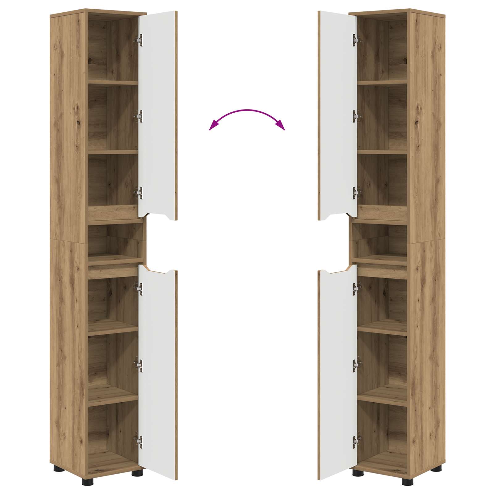 Badkamer Kast Artisan Eiken 30,5 x 30 x 195 cm Bewerkt hout - Afbeelding 11