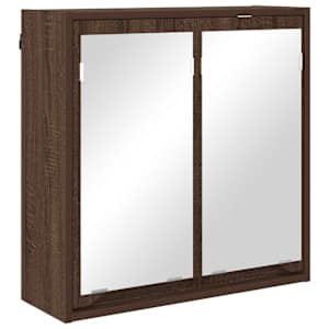 Koupelnová zrcadlová skříň s policí Hnědý dub 60 x 20 x 60 cm - obrázek 2