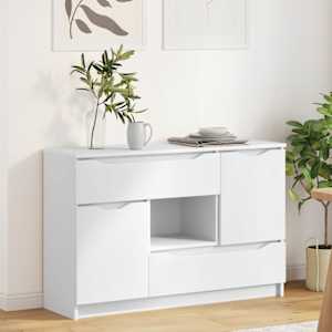 Strani šal s predalom Bela 100 x 30 x 65,6 Konstruiran les