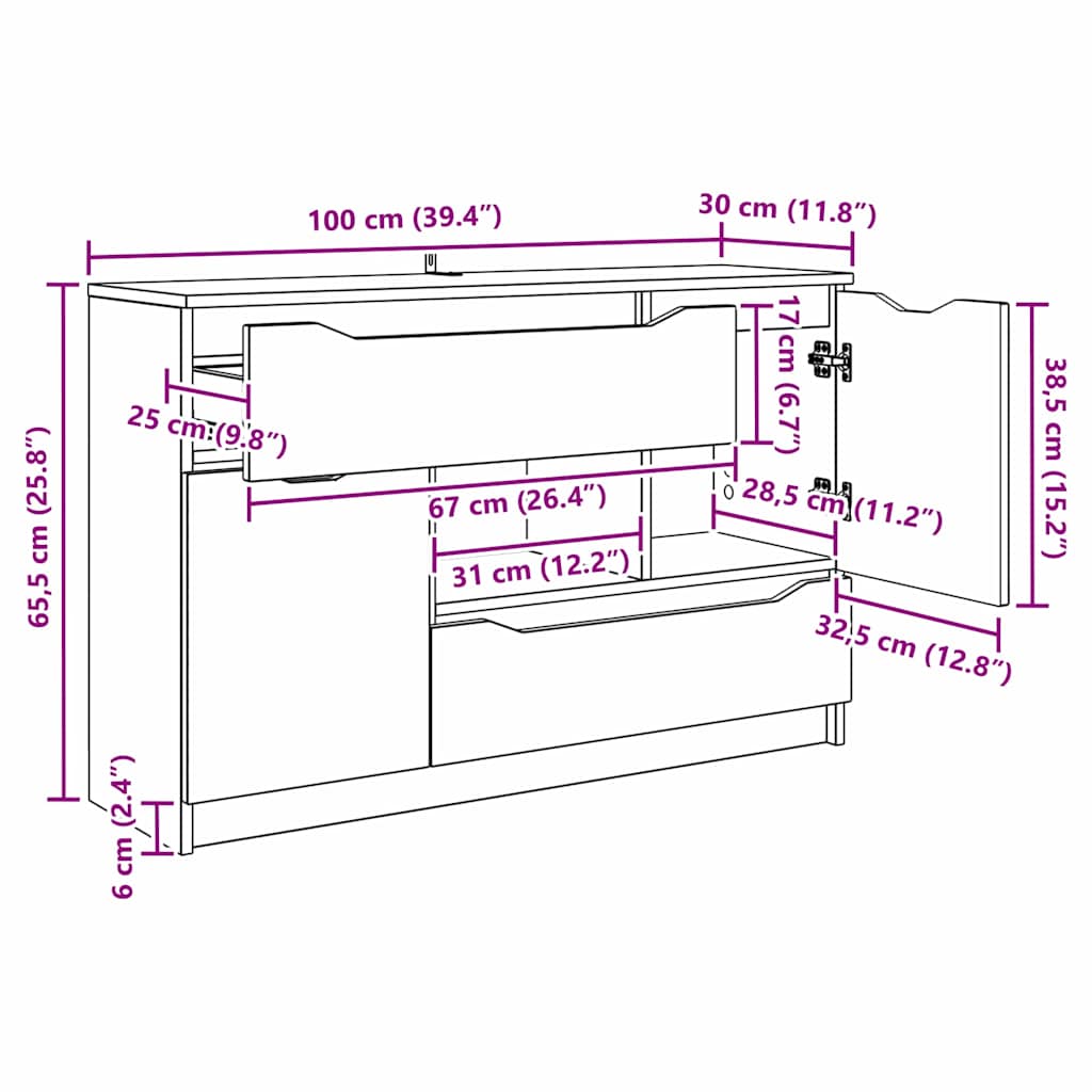 Servírovací skříň Vysoce lesklá bílá 100 x 30 x 65,6 - obrázek 14