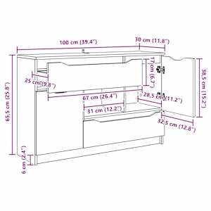 Servírovací skříň Hnědý dub 100 x 30 x 65,6 kompozitní dřevo - obrázek 14