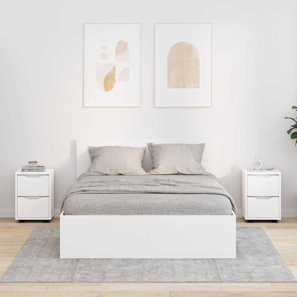 Κομοδίνα 2 pcs Λευκό 30,5 x 30 x 43 εκ Επεξεργασμένο ξύλο