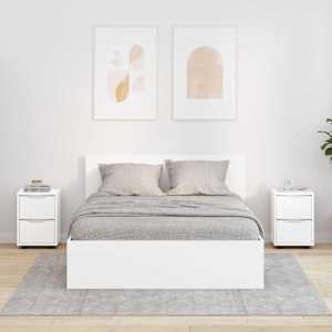 Noční stolky 2 pcs Bílá 30,5 x 30 x 43 cm kompozitní dřevo - obrázek 1