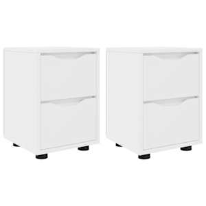 Noční stolky 2 pcs Bílá 30,5 x 30 x 43 cm kompozitní dřevo - obrázek 2